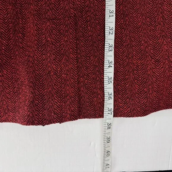 Harve Benard Wool Red Black Sleeveless Dress Jackie O Zipper Details Size 6P EUC - Picture 8 of 9